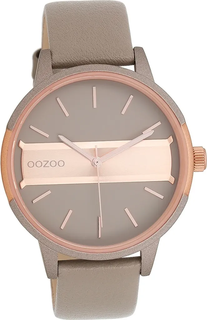 Montre Oozoo femme taupe D2UOC11153 avec cadran analogique et cuir marron