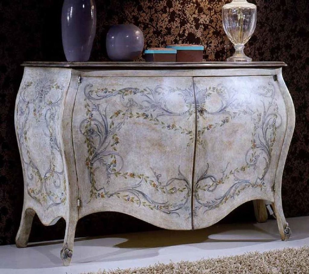 Casa Padrino Luxus Barock Sideboard Mehrfarbig - Handgefertigter Barockstil Schrank mit 2 Türen - Luxus Möbel Möbel im Barockstil - Barock Möbe...