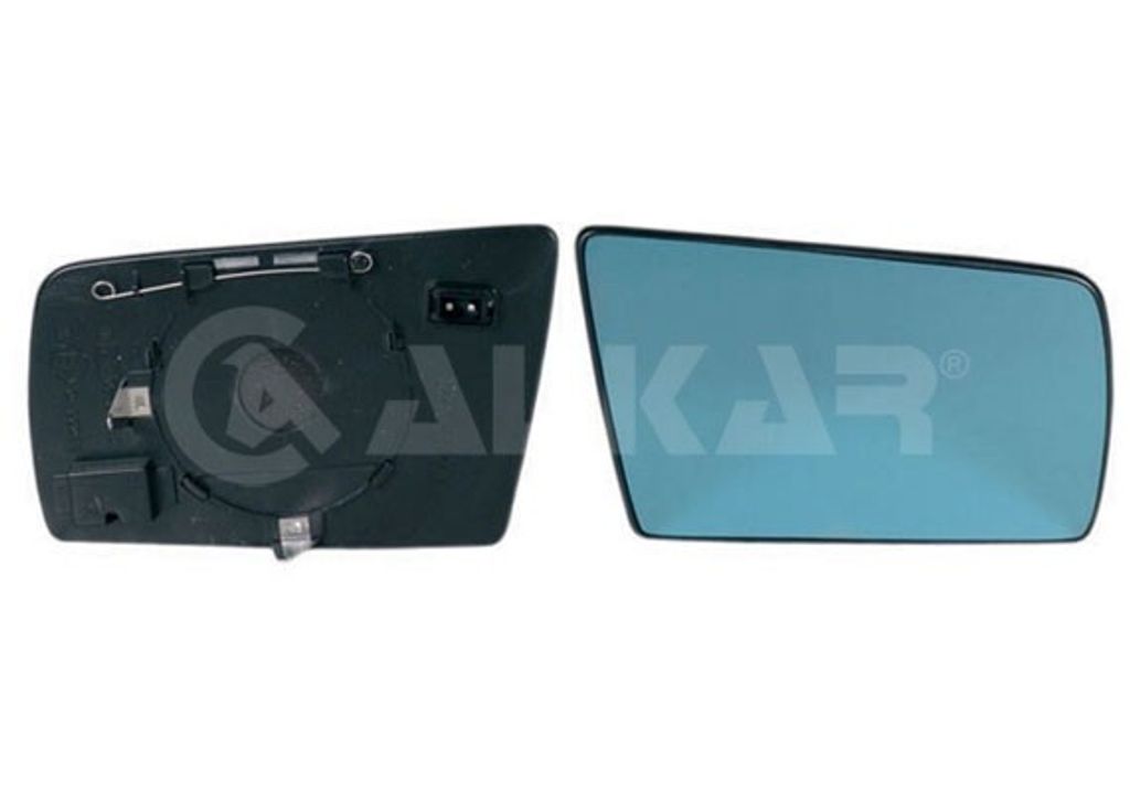 ALKAR Spiegelglas Außenspiegel Rechts passend für MERCEDES-BENZ C-Klasse Limousine (W202) Blau Getönt Konvex 6412539