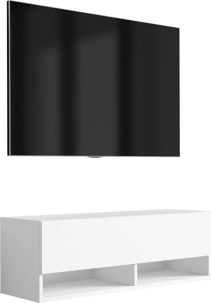 Lavagna TV 100 cm bianco opaco, 100 × 32 × 34 cm