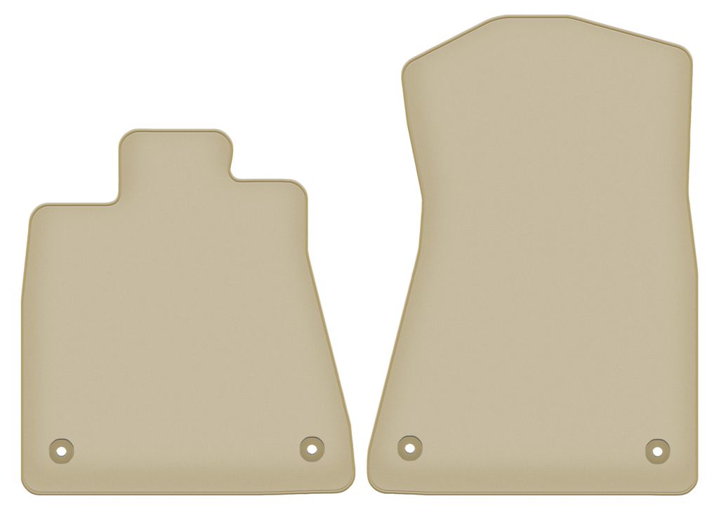 Velours-Fußmatten Vorne PREMIUM beige passend für Lexus GS IV (2012-2020, 0) – mit Befestigungen – passgenau