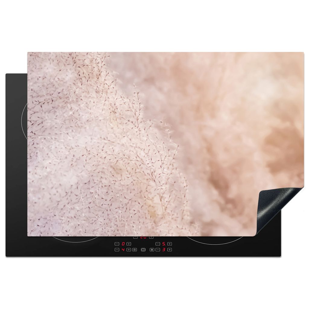 KitchenYeah Herdabdeckplatte Pampasgras - Struktur - Pflanzen - Natur , 78x52cm, Küche Deko, Glaskeramikkochfeld Herdabdeckung, Abdeckplatte fù...