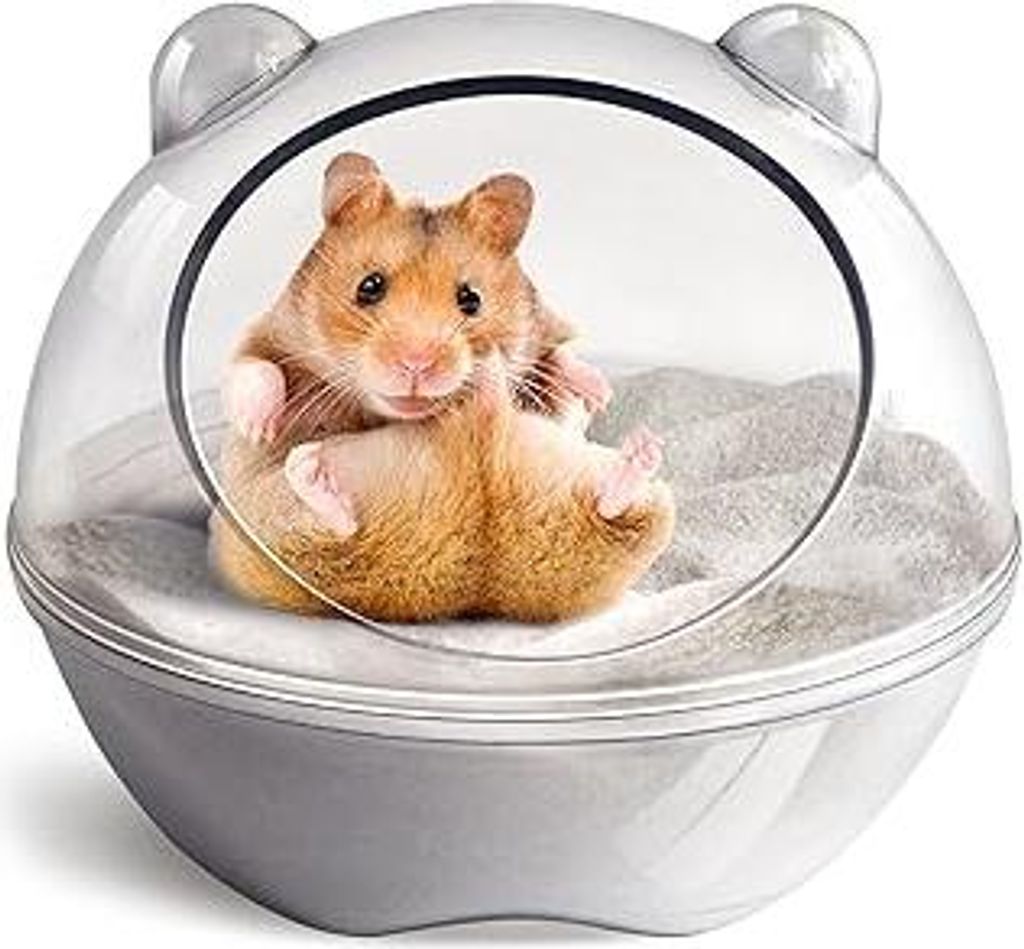 Hamster Bad, Hamster Badewanne Box, Sandbadbehälter, Hamstertoilette und Sandkasten, Kleintierspielzeug, Sandbadebox für Hamsterkäfig-Zubehör, ...