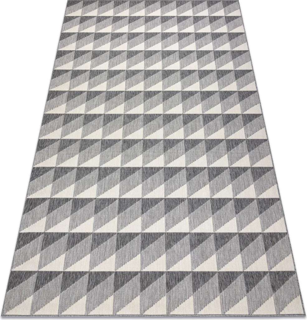 Grand tapis gris pour salon 200x290 cm - Effet sisal robuste et design