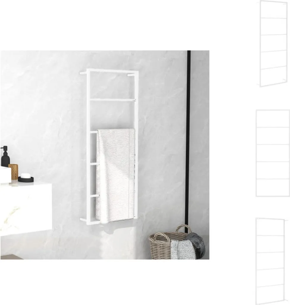 Portasciugamani vidaXL 115 cm Bianco | Soluzione Salvaspazio Acciaio