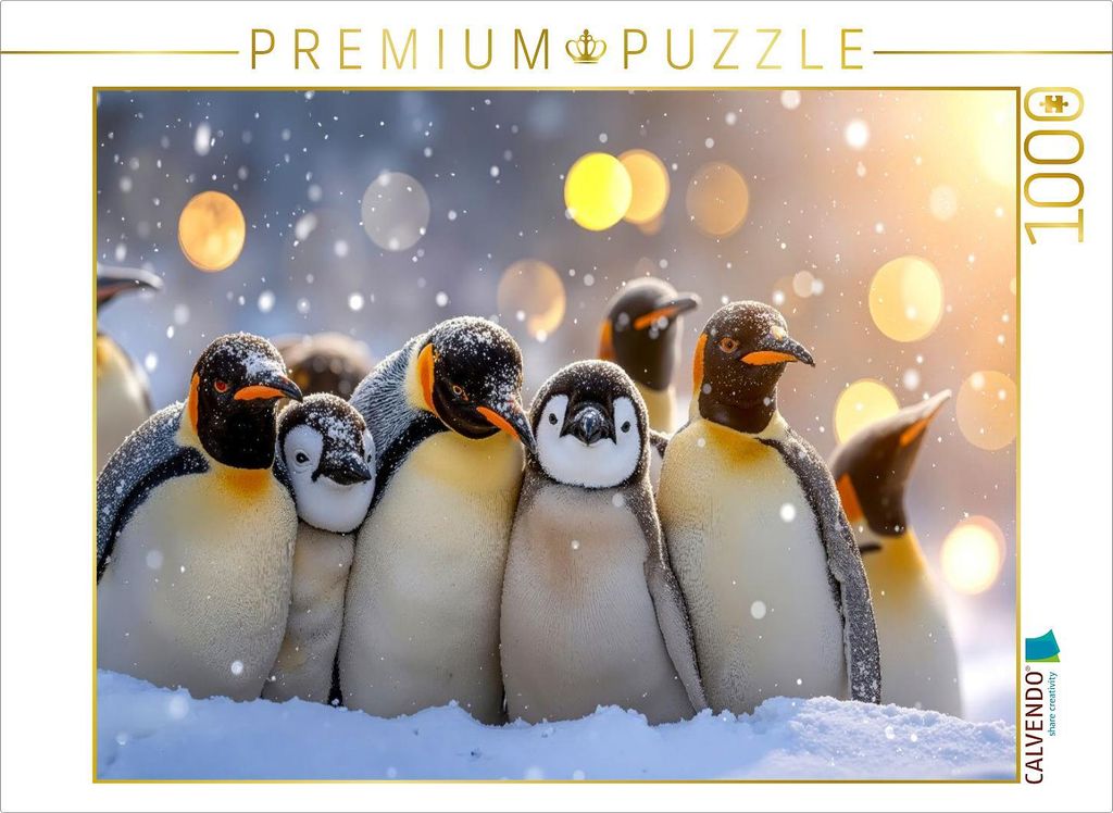 CALVENDO Puzzle Brütende Kaiserpinguine, eng aneinandergeschmiegt im antarktischen Schnee | 1000 Teile Lege-Größe 64x48cm Foto-Puzzle für glüc...