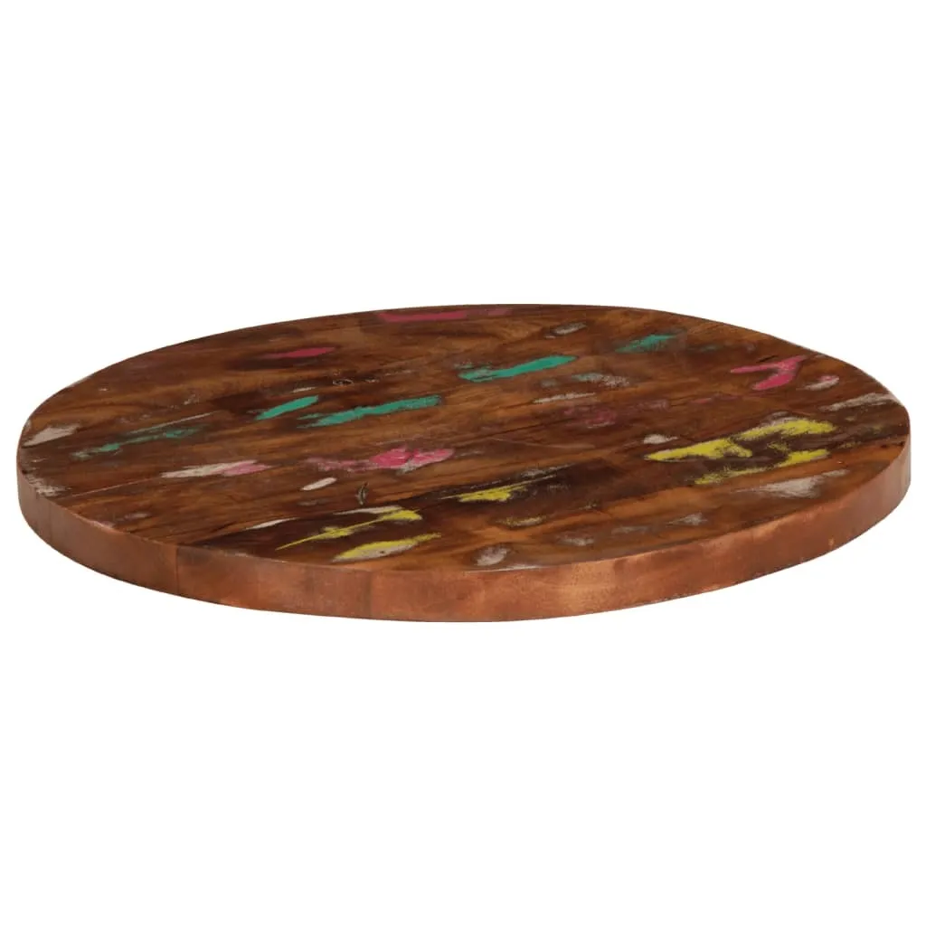 Piano Tavolo SYFAX Ø 50 cm - Legno Massello di Recupero Eco-Friendly