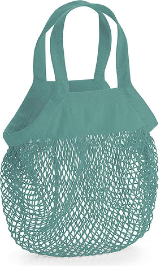 Westford Mill W151 | Organic Baumwolle Mini Mesh Grocery Bag - 100% Baumwolle - Farbe: Sage Green - Größe: 34 x 12 cm