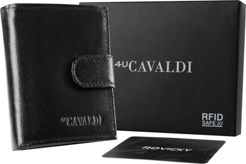 4U Cavaldi Portemonnaie aus Leder für Männer Flyingr schwarz One size