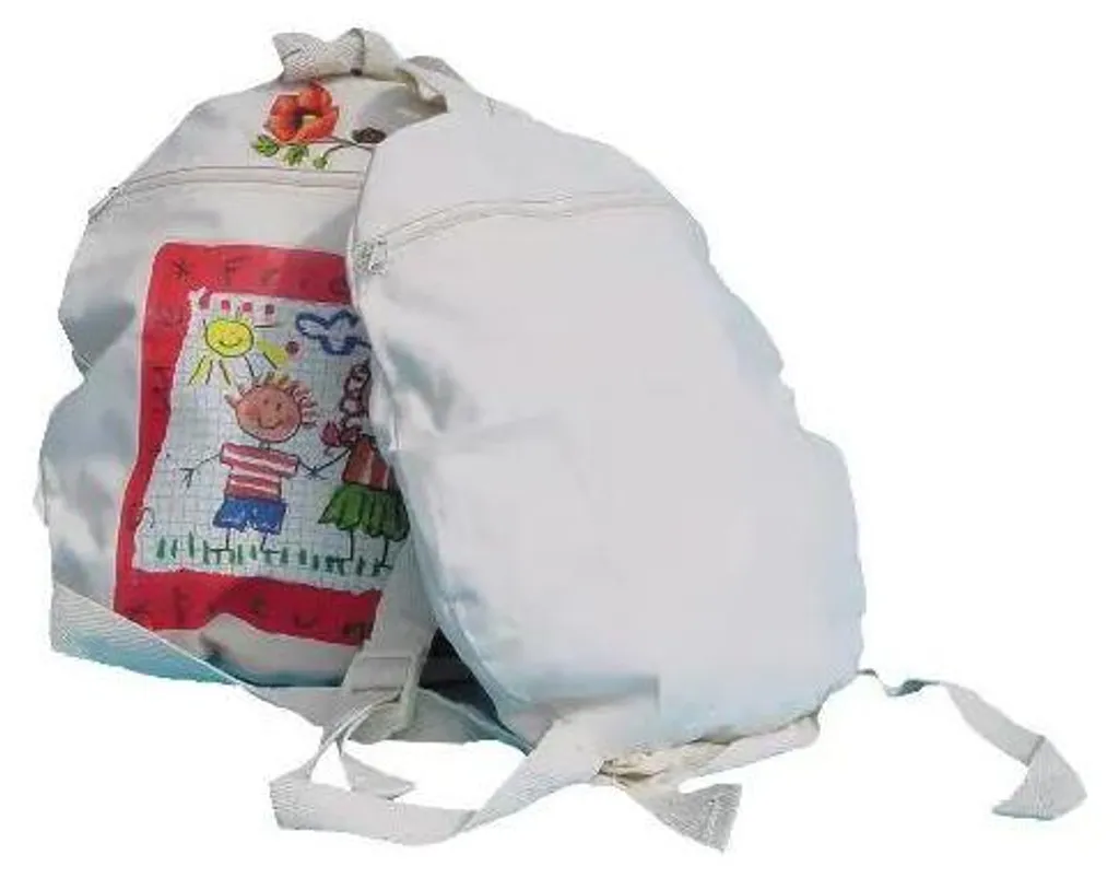 Sac à dos enfant pour la maternelle en coton blanc à peindre pour l'école