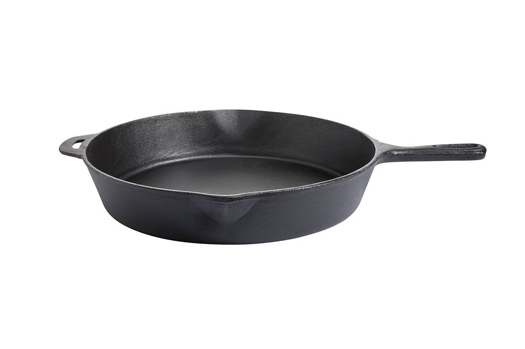 All'Grill Gusseisen-Pfanne extra groß mit kurzem Stiel, rund, schwarz, 39 cm Durchmesser, 6,5 cm Höhe, 2,5 l Volumen