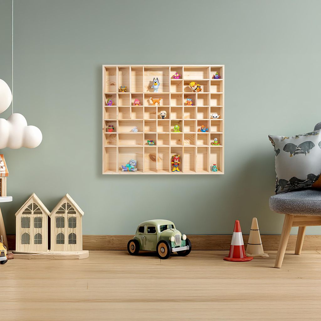 Creative Deco Setzkasten Holz Sammelbox Holztablett 51 Fächer - 52 x 46 x 5 cm