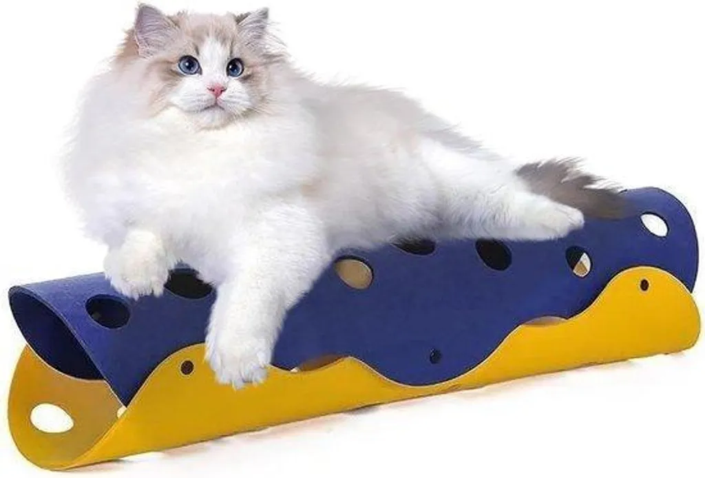 Tunnel de jeu rétractable en toile pour petits animaux - Modèle Bleu