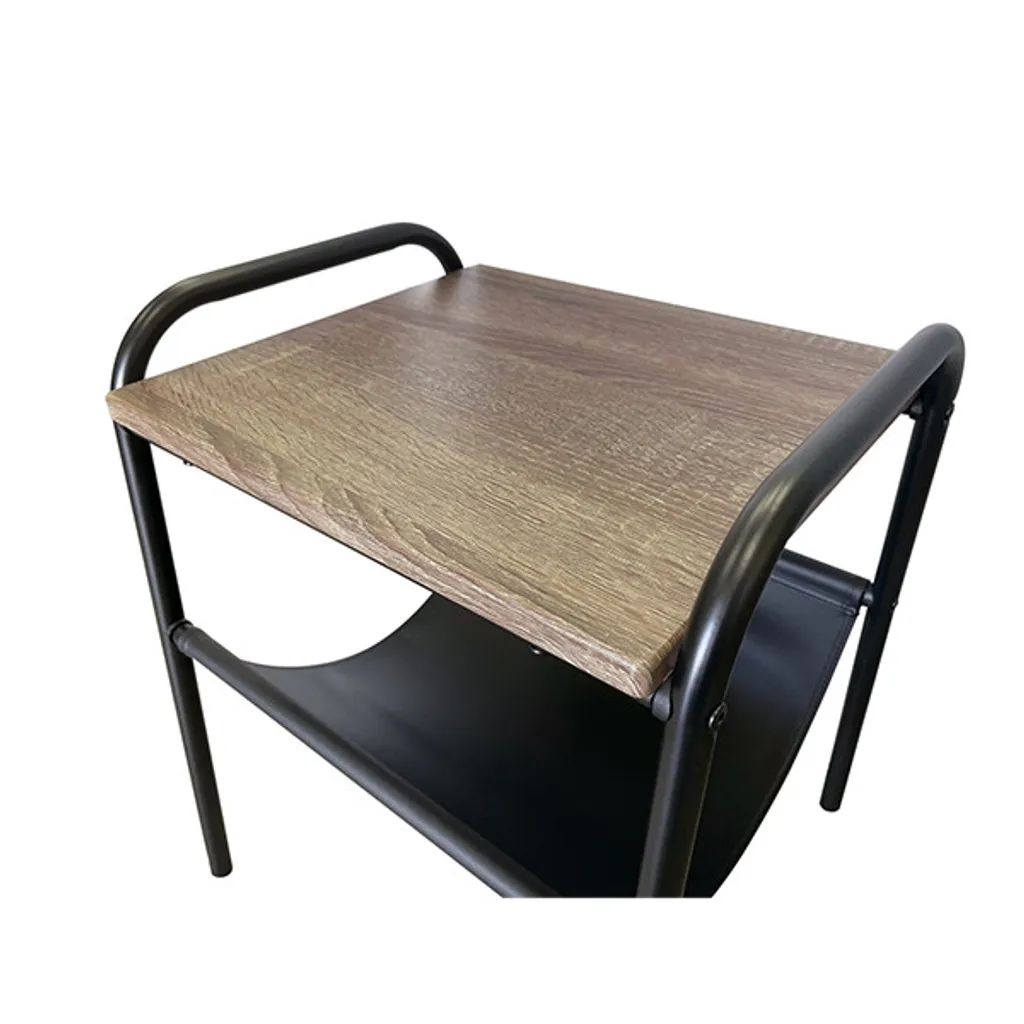 Table Basse d'Appoint NODINA Noir et Sonoma pour Petits Espaces et Studios - 5