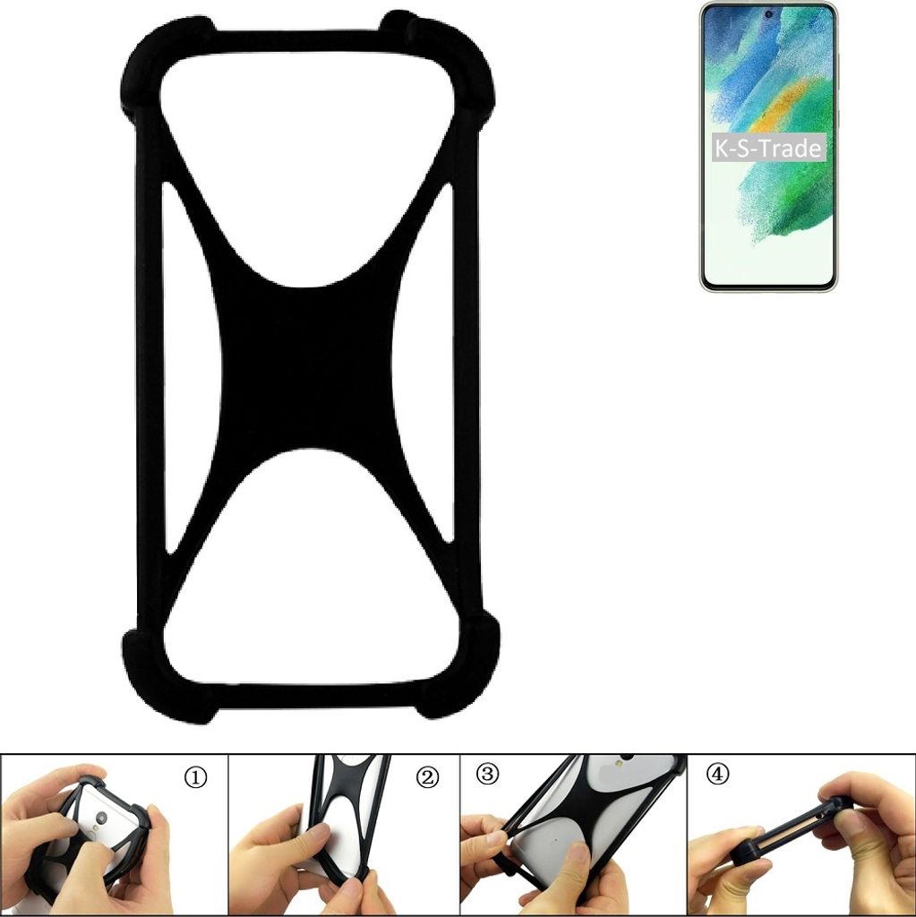 K-S-Trade Handy-Hülle Schutz-Hülle kompatibel mit Samsung Galaxy S21 FE Exynos Silikon Bumper TPU Softcase Smartphone Stoßschutz, schwarz