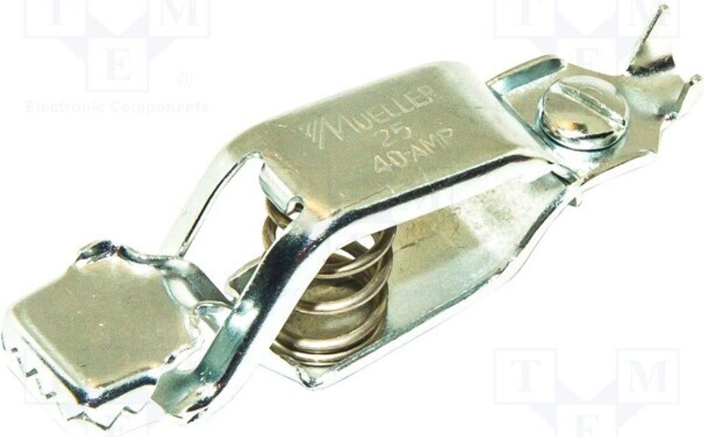 1x Krokodilklemme Ber.Halt: max.19mm L. ges: 76mm 40A verzinnt BU-25 Krokodilklem
