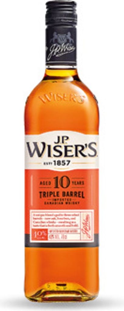 J.P. Wiser's Triple Barrel 10 Jahre Blended Canadian Whisky Produktbild 