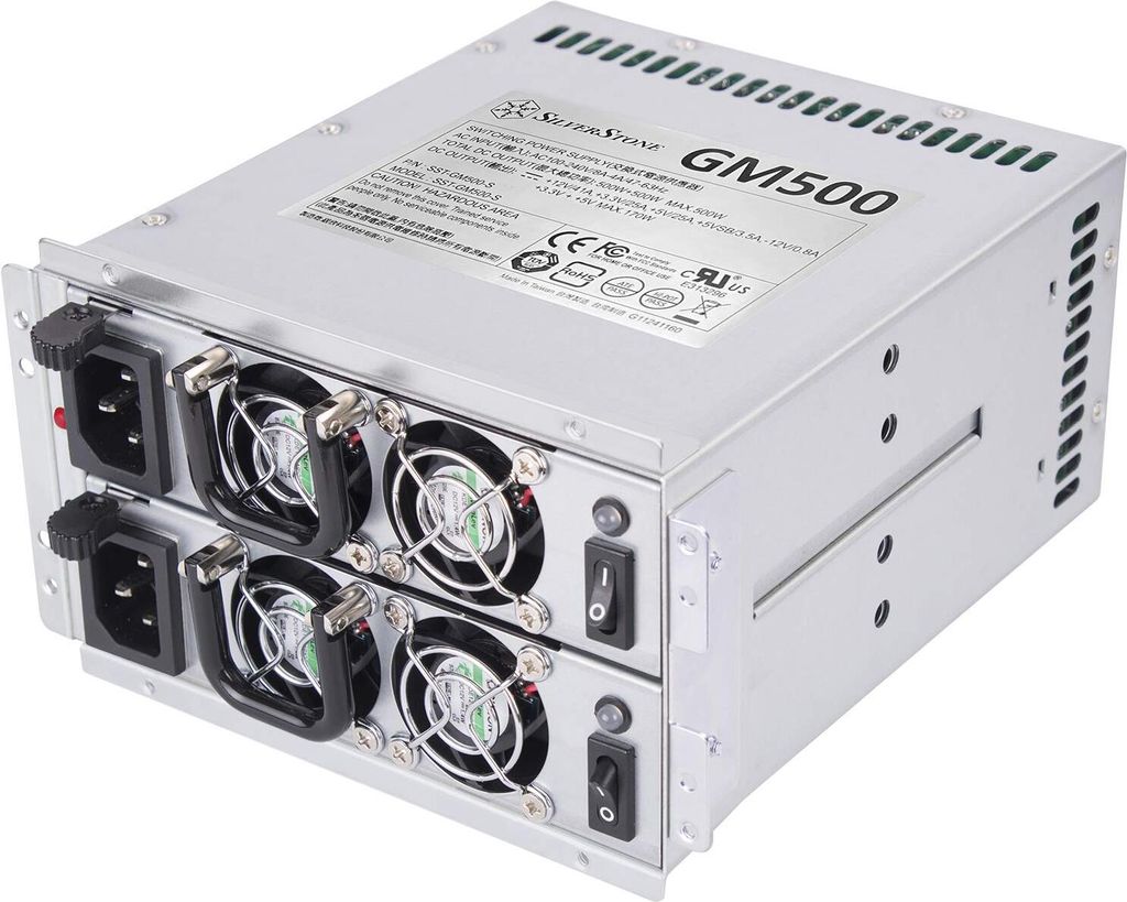 GM500-S, Redundantes Mini-Netzteil 80 PLUS Silber, 500W + 500W, SST-GM500-S