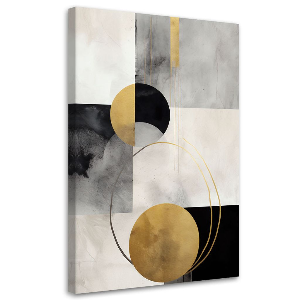 Leinwandbild Geometrisches Boho-Muster 80x120 Feeby Gold bild für die wand bereit zum aufhängen