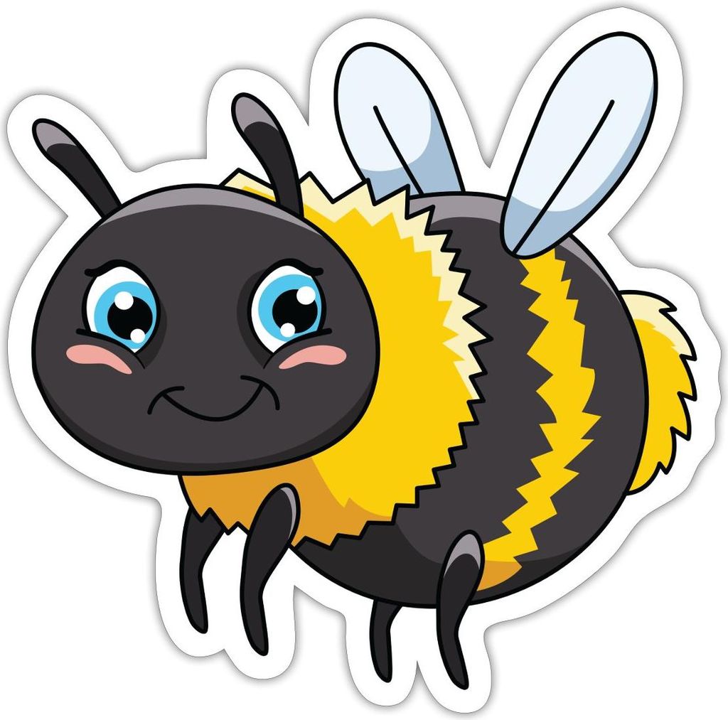 Spreadshirt Süße Fliegende Biene Hummel Insektenfreundlich Sticker Aufkleber, 10 x 10 cm, Mattweiß