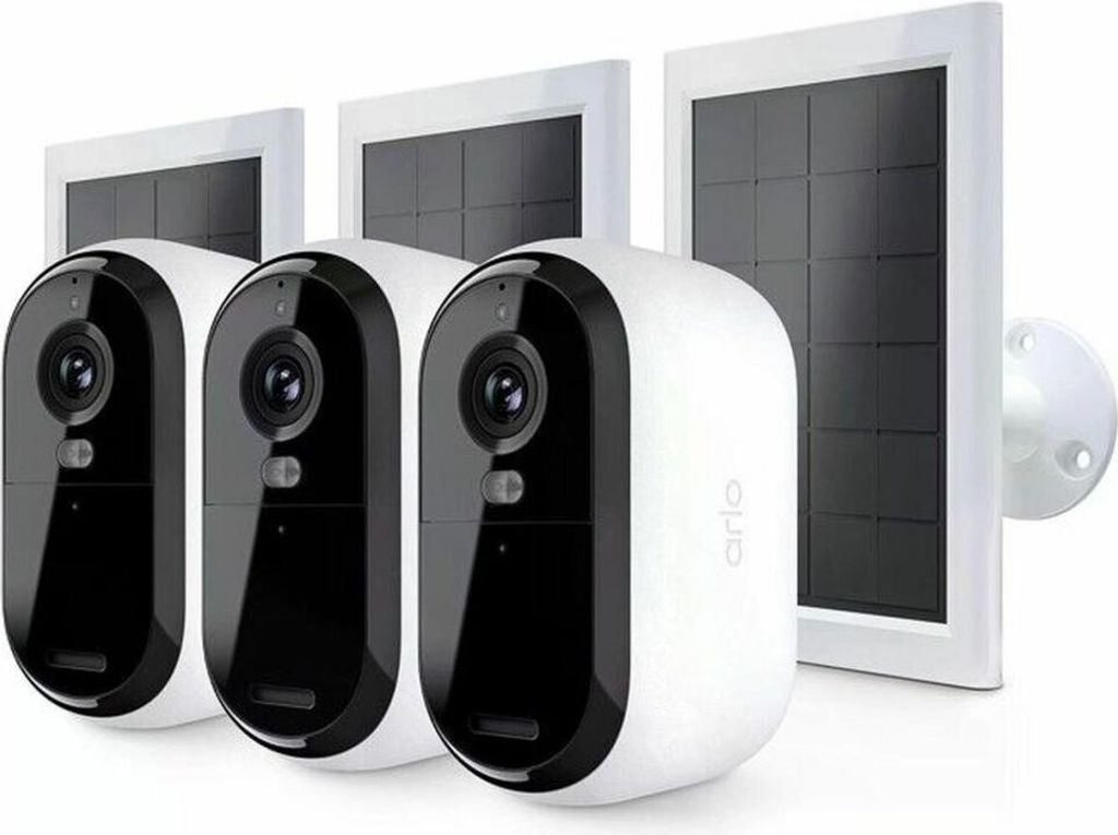 ARLO ESSENTIAL 2 2K Outdoor Camera 3pack W/3 Solar Panel BNDL