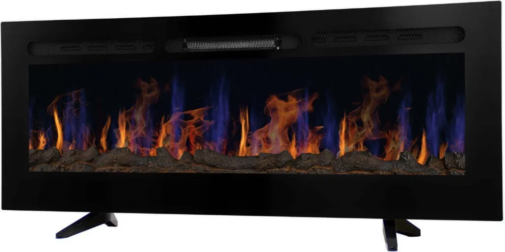 Cheminée électrique encastrable 127cm LED noire - Design Elite