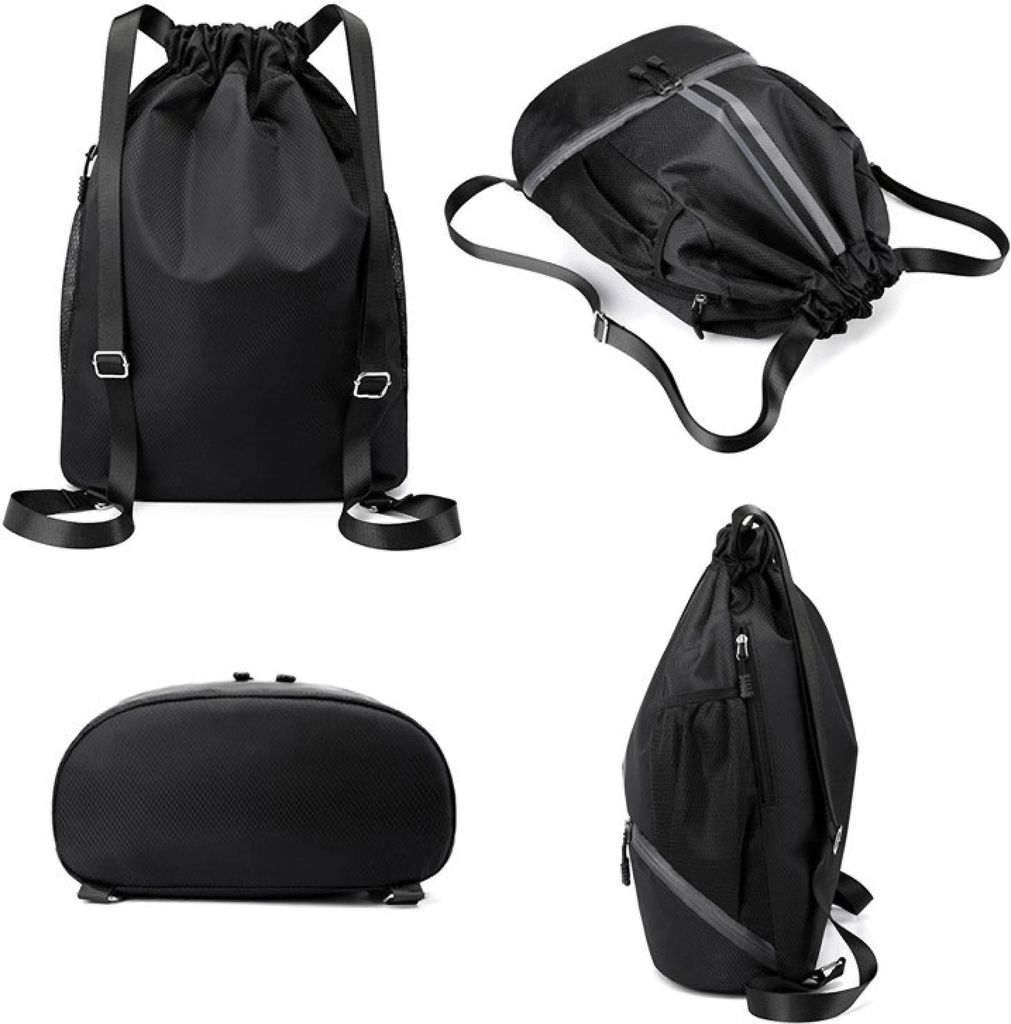 Sport-Rucksack mit Schuhfach & Nassfach, wasserabweisender Turnbeutel mit Kordelzug für Basketball, Fitness & Outdoor – 30–45L