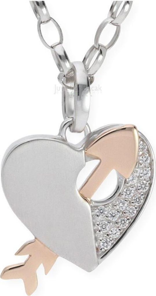 JuwelmaLux Anhänger Silber 925 roségold plattiert Herz mit Zirkonia JL20-02-0277