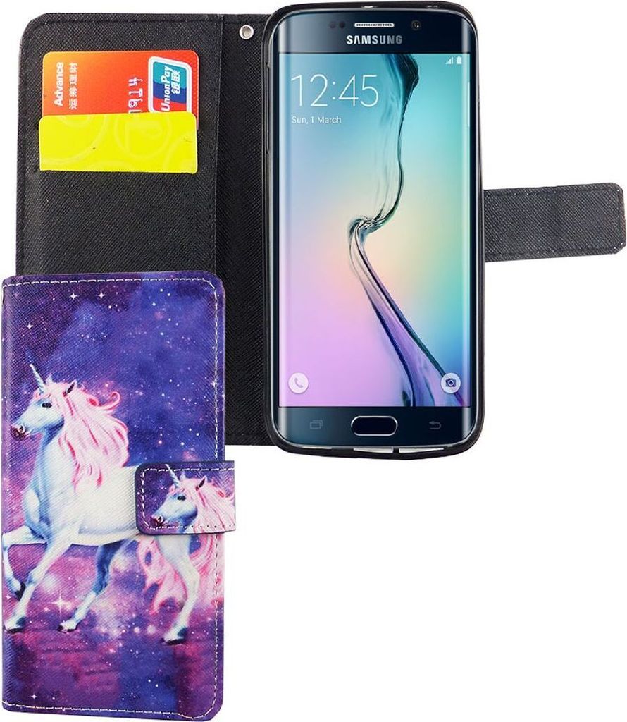 Handyhülle Tasche für Handy Samsung Galaxy S6 Edge Einhorn Magic