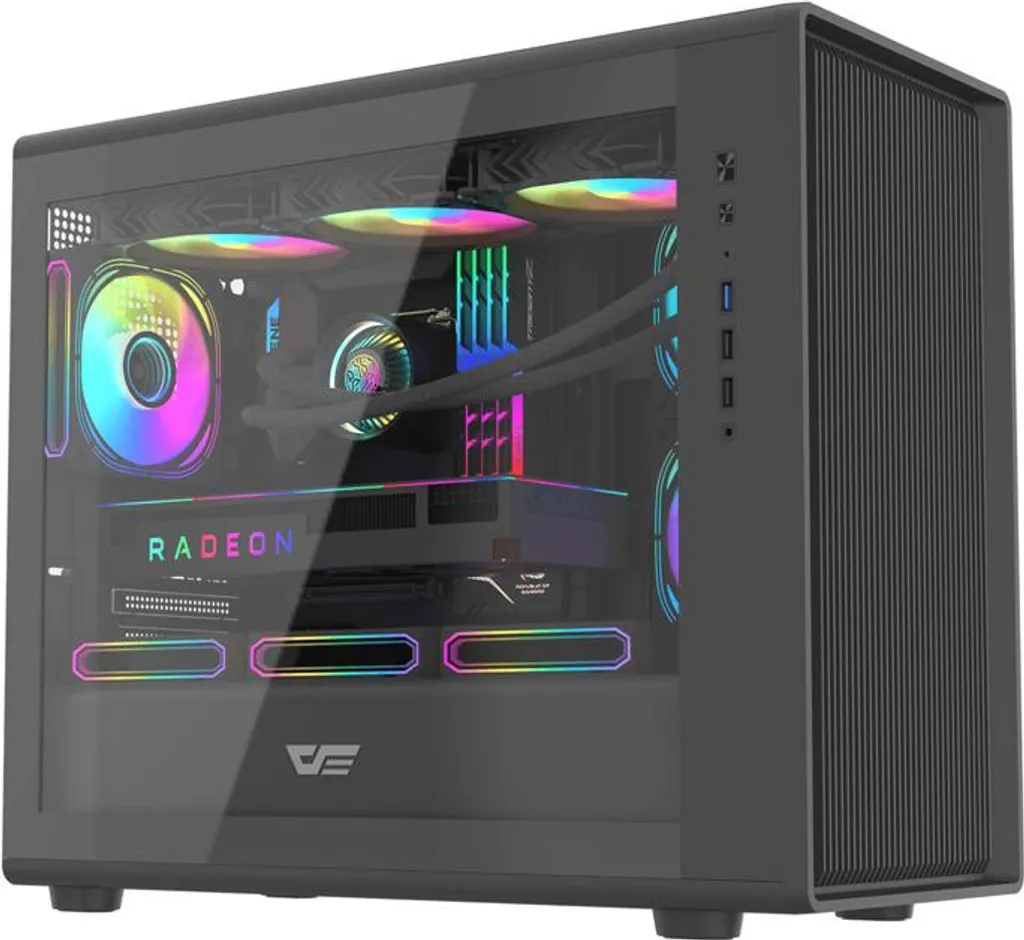 Boîtier PC Micro-ATX Darkflash DB460M Noir pour Montage Setup Compact