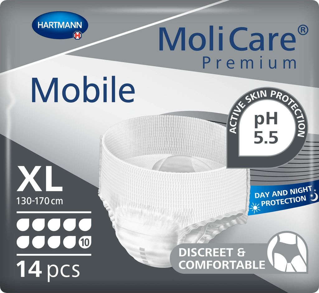 Molicare Premium Mobile 10 gouttes taille XL 14 pces Image du produit 