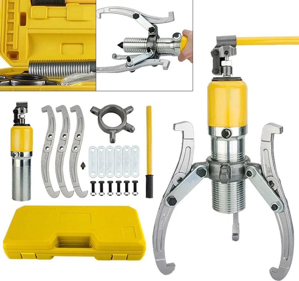 Hydraulischer Abzieher - Integrierter 3-Arm - 10–20 t Kapazität - Max. Zugweg 200 mm - Für Radnaben, Zahnräder, Lager, Flansche