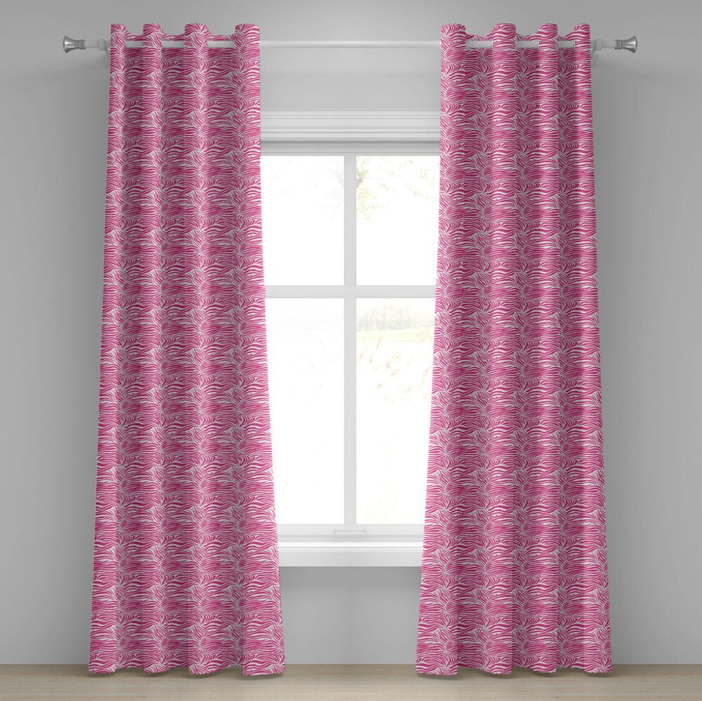 ABAKUHAUS Zebra-Druck Ösenvorhang, Gestreiftes Zebra Tierhaut Muster Im Klaren Farbspaß Stilvollen Grafik Druck, Dekorative 2-Panel-Fenstervorhä...