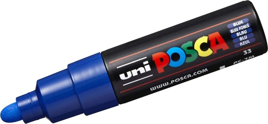 POSCA PC-7M Blu Scuro per Lavoretti e Fai da Te - Sicuro e Facile