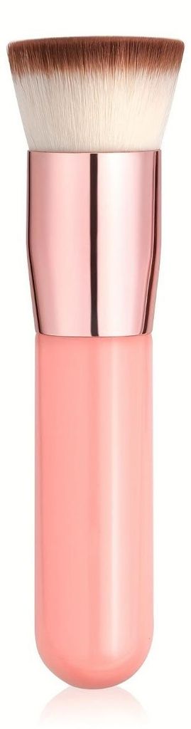 INF Flat Top Foundation Brush 2er Set 14.2cm ABS Griff Nylon Borsten für flüssige Foundation und BB Cream Rosa