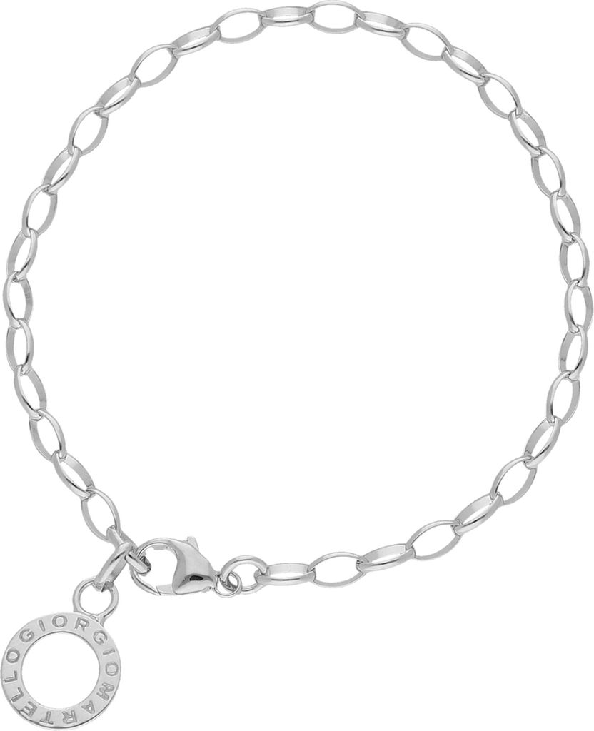 Armband Giorgio Martello Milano mit Schriftzug zum Einhängen von Charms, Silber 925 Silber 19 cm