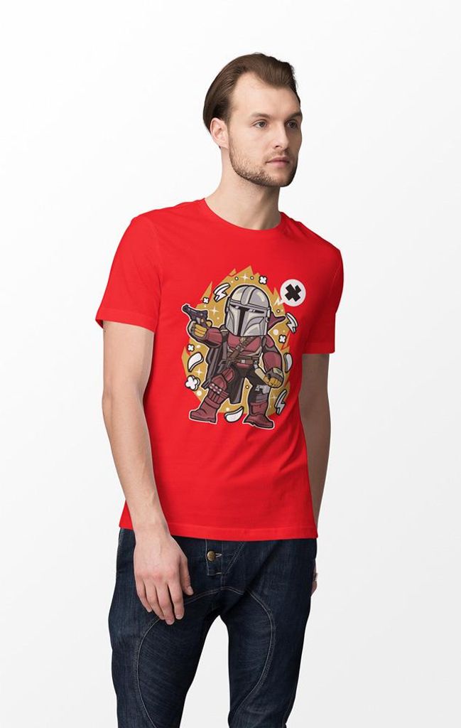 D&B Férfi Uni Polo PC00017 Mandalorian Rot-Größe M