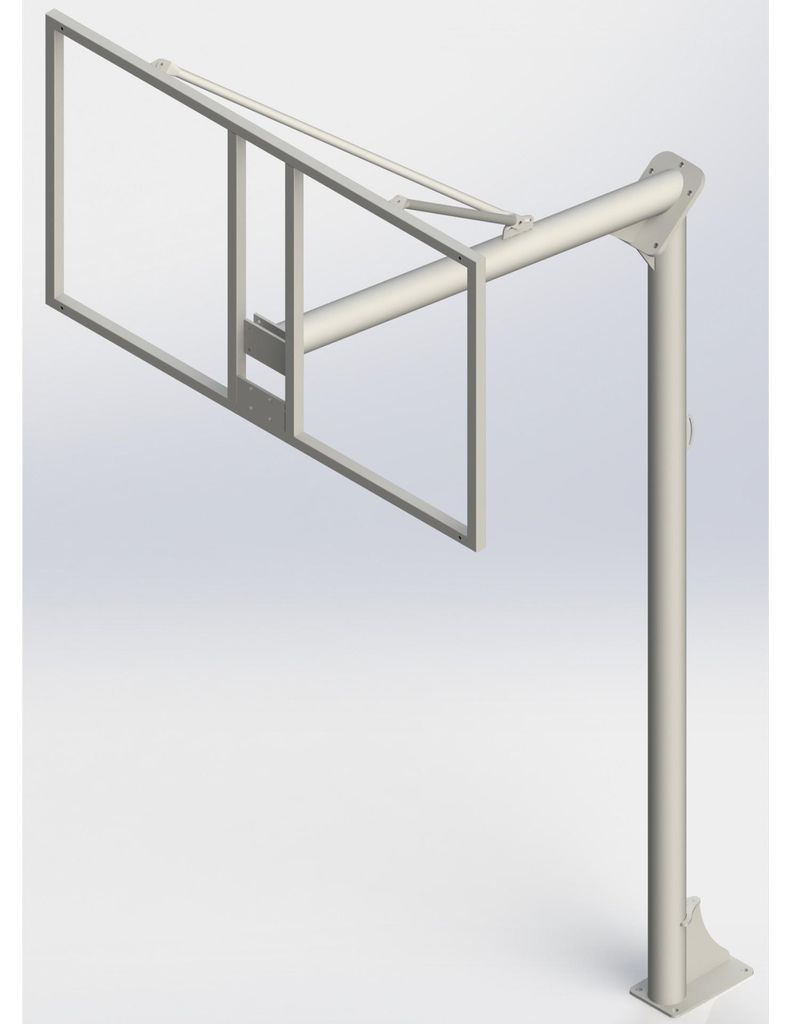 Satz vandalensicherer Basketballkörbe, lackiertes 114-mm-Rohr – inklusive Randnetzen und Rückwänden – mehrfarbig