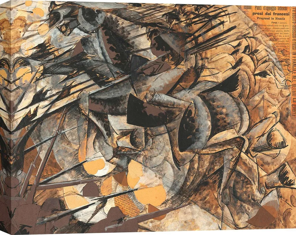 Art Mural Durable Boccioni Charge de Lanciers 1915 Toile Anti-Reflet