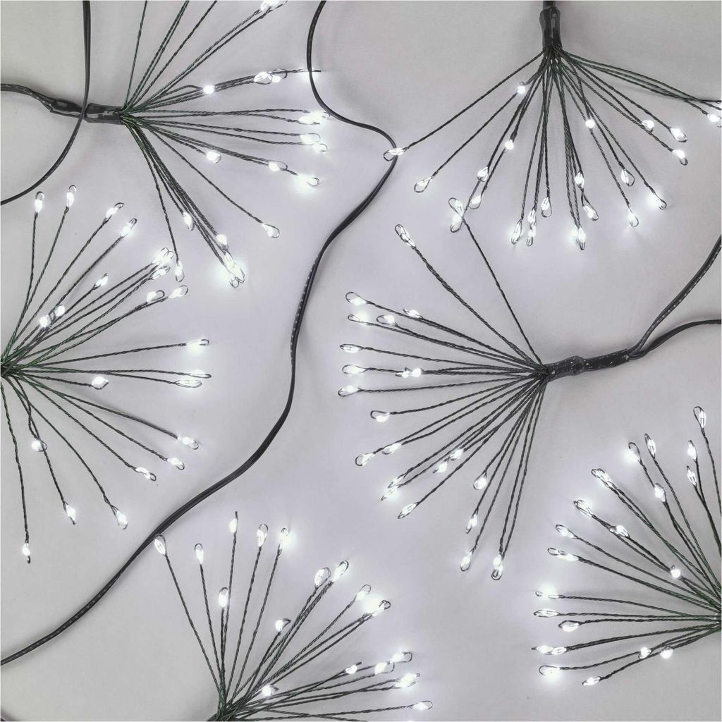 LED světelný řetěz – svítící trsy, nano, 2,35 m, vnitřní, studená bílá, časovač