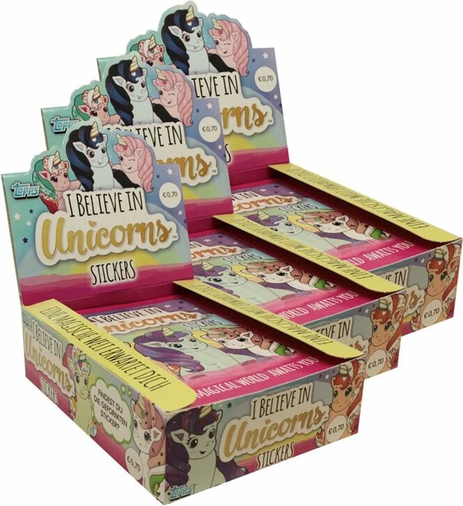 Topps Je crois aux licornes Autocollants - Lot de 3 Présentoirs 90 Sachets
