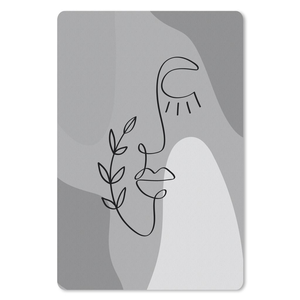 MuchoWow Mauspad Mousepad Minimalismus - Porträt - Schwarz - Weiß 40x60 cm - Mousepads - Maus Mat - Pad - Mausunterlage - Schreibtisch Accesoire