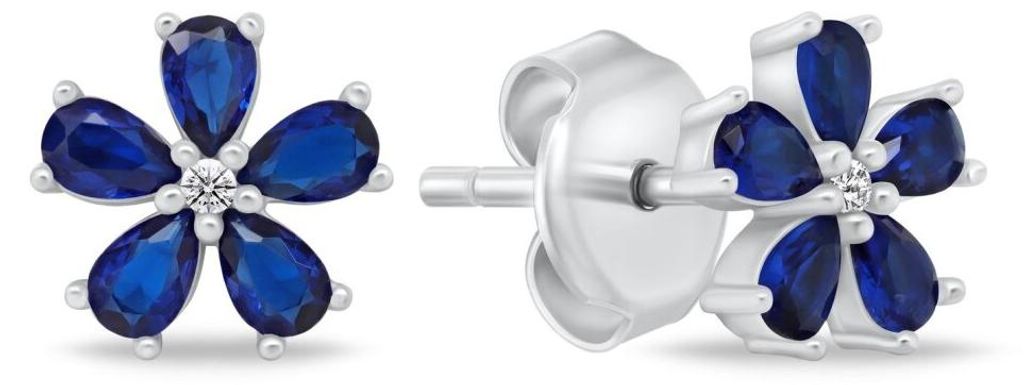 Funkelnde Silberohrringe Blumen EA1034WB