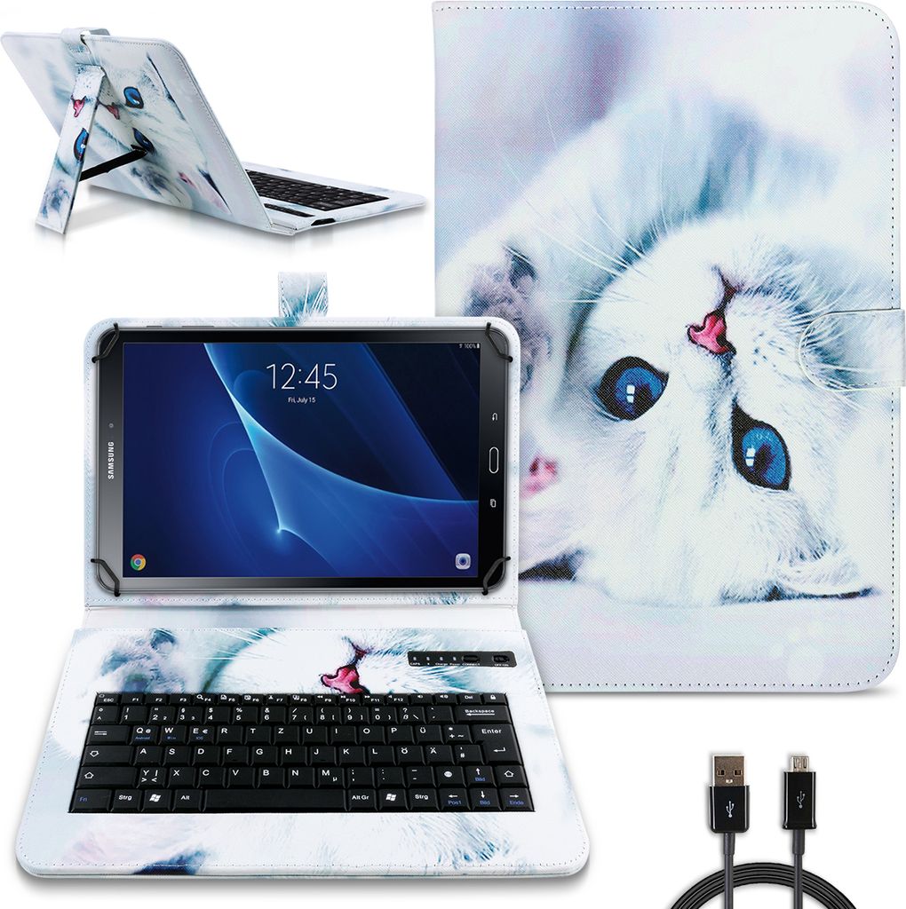 Tastatur Tasche für XGODY 10.1 Bluetooth Hülle Keyboard QWERTZ Schutzhülle CaseFarben:Motiv 1