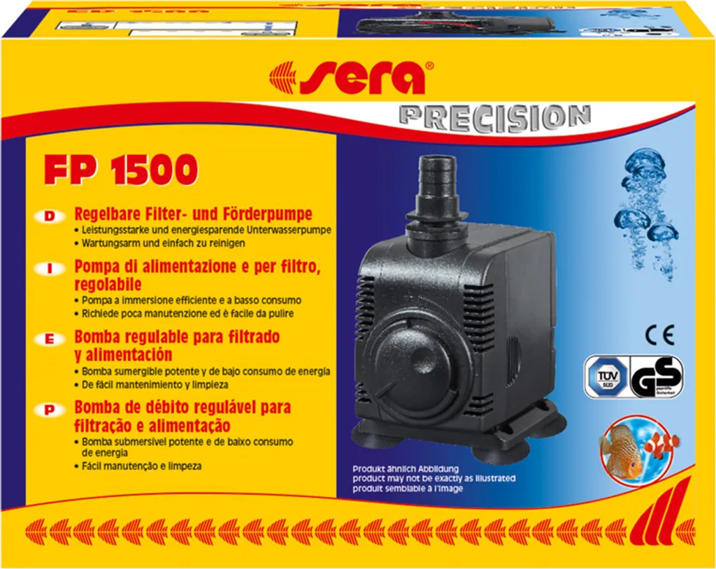 Pompe SERA FP 1500 à débit réglable avec axe céramique ultra silencieux