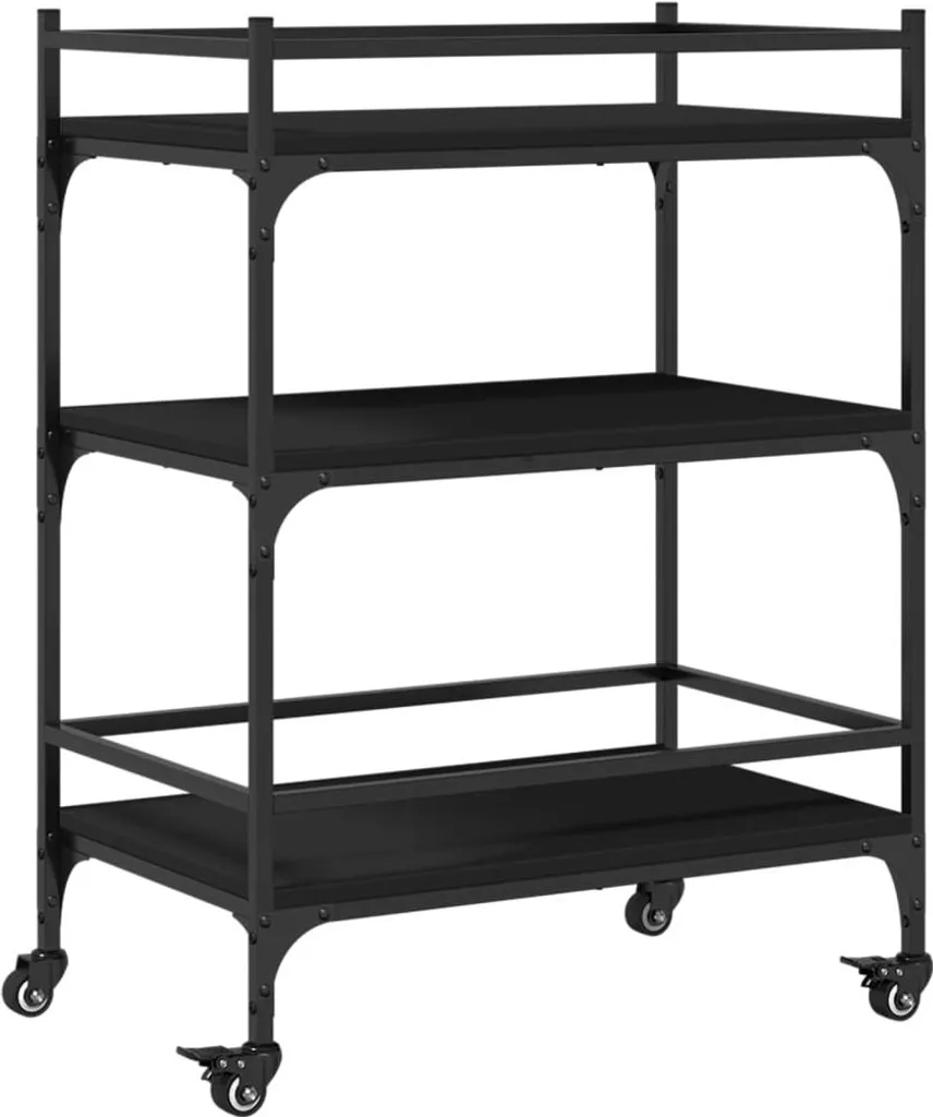 Carrello Cucina Economico Nero 65x40x86,5 cm | Offerta Imperdibile