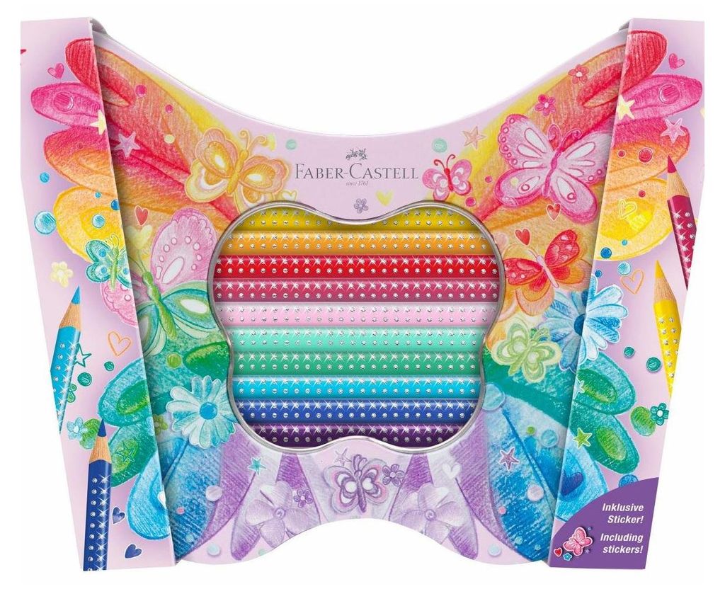 FABER-CASTELL dárková sada Butterfly Sparkle barevné tužky, Obrázek produktu 