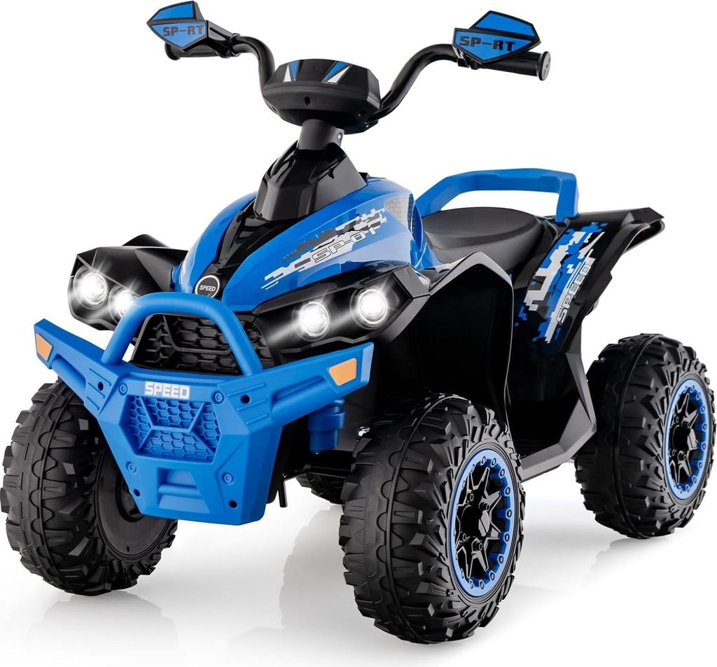 DREAMADE 12V Elektro Quad, 2,2-4,3 km/h Kinderquad mit Musik & Licht & Ladegerät & Hupe, Kinderauto Elektrisch für Kinder ab 3 Jahre, bis 35KG (B...