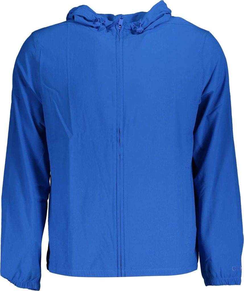 Leichte Herren-Sportjacke Blau: Kapuze, Taschen & Atmungsaktiver Stoff