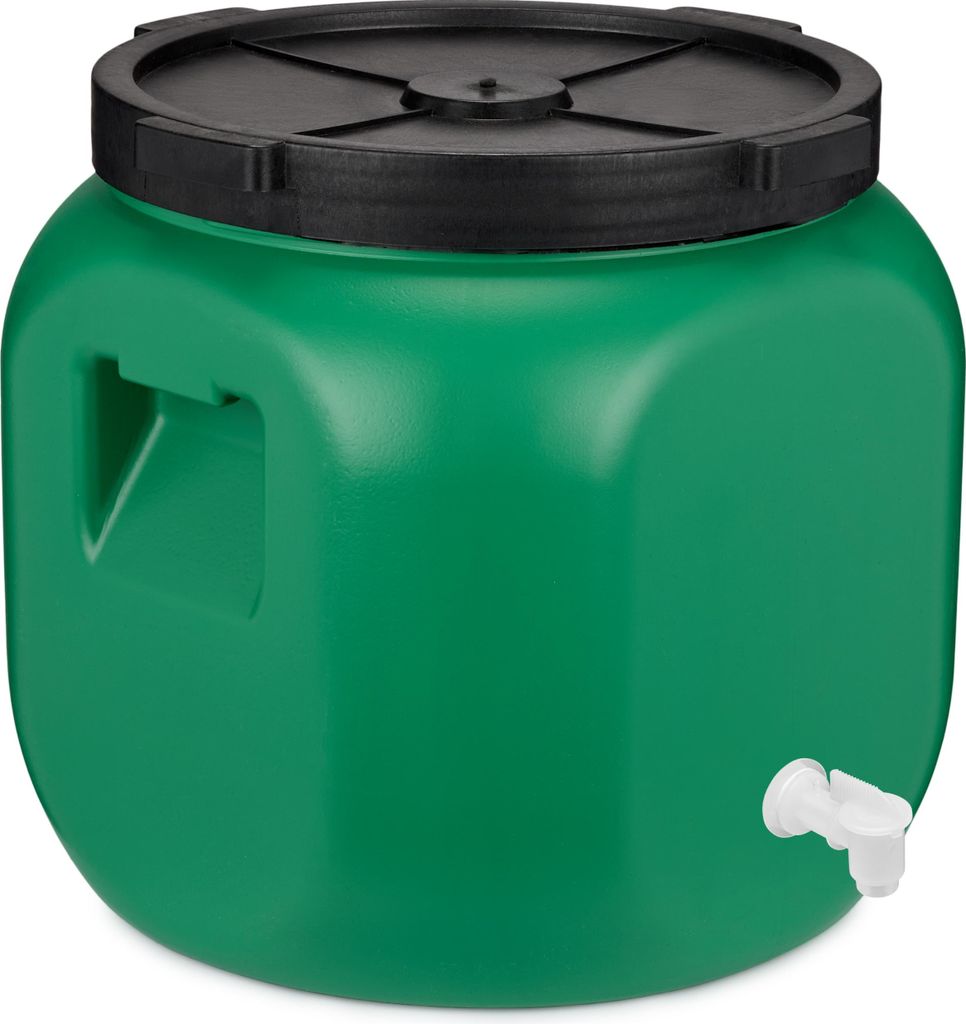 Garronda Weithalsfass 40 Liter mit Hahn Futtertonne mit Deckel ohne Dichtung– BPA-freier HDPE Futterbehälter für Wasser, Lagerung, Tierfutter, ...